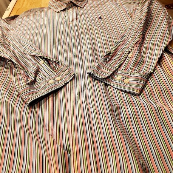 Pink Pastel Colorful Striped Ralph Lauren Classic Fit Men's Button Down - Picture 1 of 11